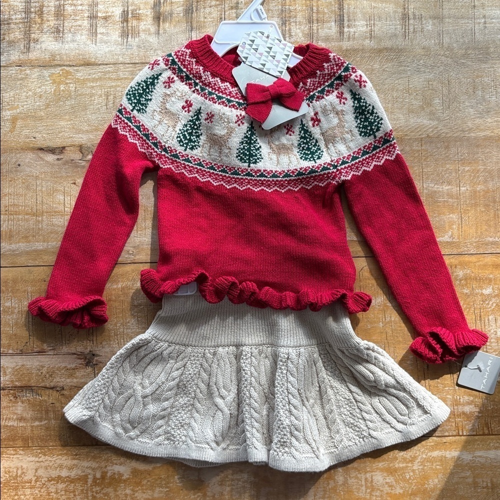 NWT Tahari girls holiday outfit 2t